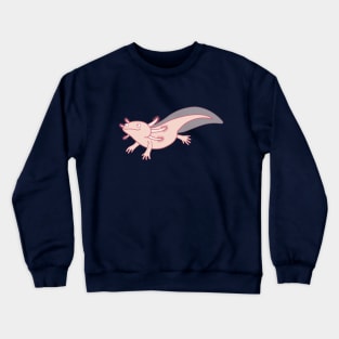 Axolotl Mexican Salamander Illustration in Pink Crewneck Sweatshirt